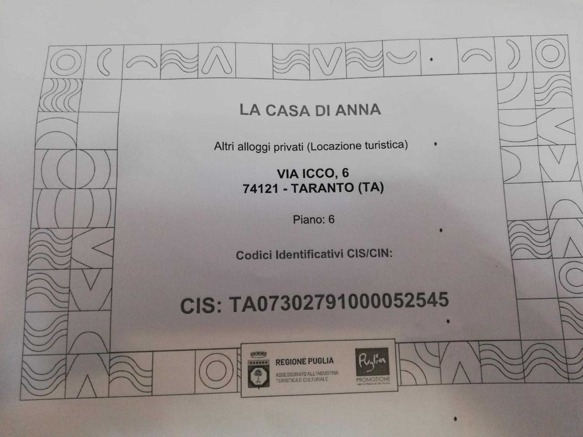 Appartement La Casa Di Anna à Tarente Extérieur photo